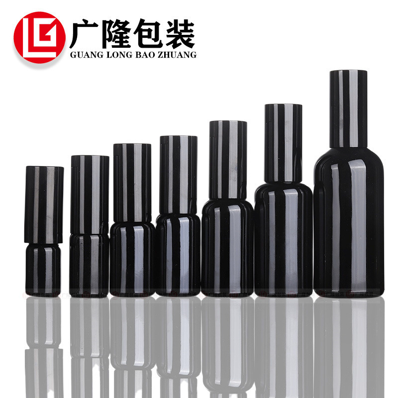 10ml黒色ドロッパーガラス精油瓶、20個のエッセンス分注瓶、5ml化粧品容器、遮光空瓶|undefined