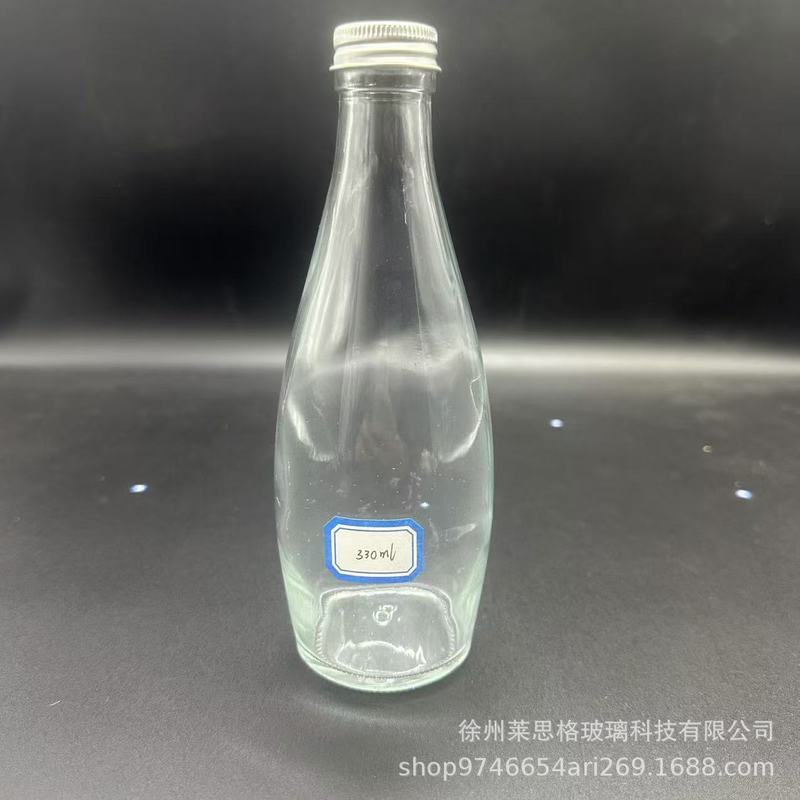 メーカー在庫卸売ミネラルウォーター飲料ガラスボトル透明ラウンドボトル空ボトル印刷可能なロゴ包装|undefined