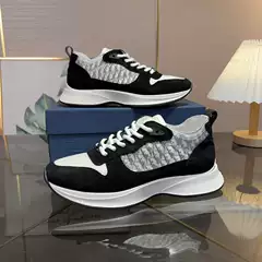European Station B25 Trendy Alphabet Home Low-top Casual Men's Shoes Old Flower Embroidered Thick Bottom Lace-up Fashion sneaker