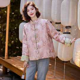 新中式国风羽绒服女2025冬季新款小个子复古盘扣刺绣白鸭绒短外套