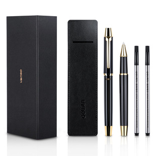 Deli S158 Orb Pen Signature Pen Metal Gel Pen Black Water Pen Business Gift
