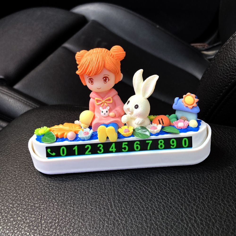 2016 nuevo adorable cartón de dibujos animados crema placa de estacionamiento corona oso coche placa de estacionamiento temporal placa de movimiento de automóviles
