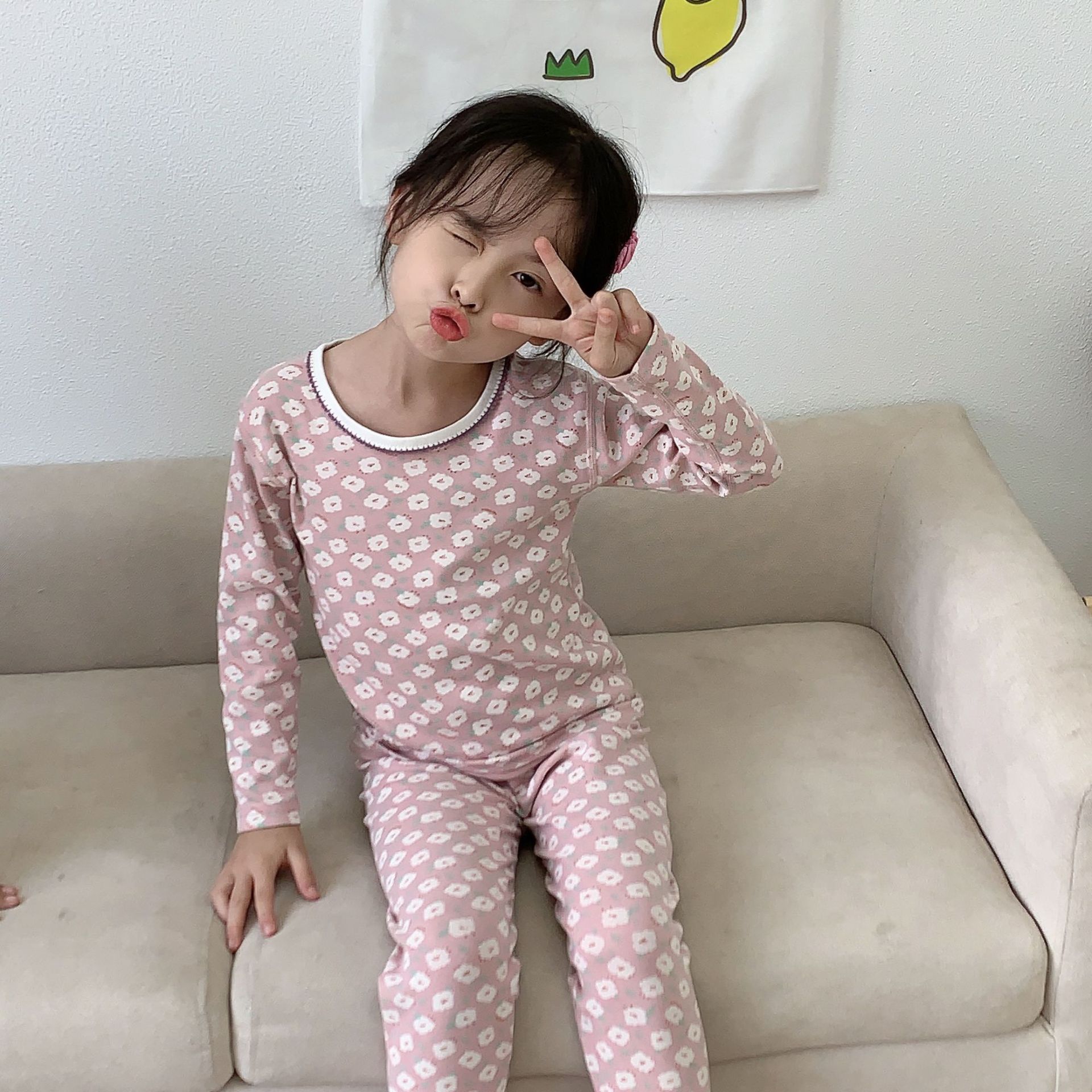 [Personalizado] Ropa de otoño de algodón con cremallera para niños, traje de pantalones largos, ropa interior deshuesada de algodón puro, tesoro para hombres, pijamas para niñas, servicio a domicilio