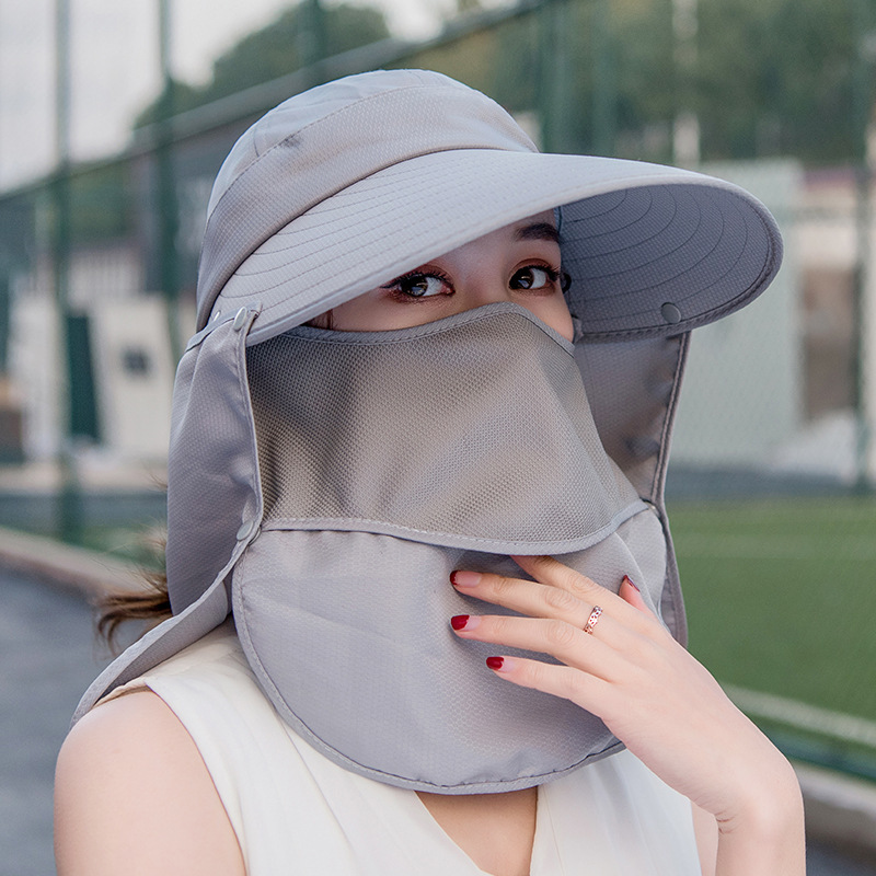 Hat for Women, Summer Sun Protection Hat, Face-Covering, Cycling, Outdoor, Foldable, Beach Sun Hat, Large Brim Hat, Sun Hat, Uv Protection