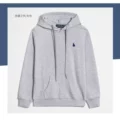 Pullover Hoodie Grey Navy Logo
