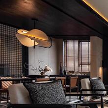 侘寂风吊灯酒店民宿餐厅包间布艺吊灯新中式创意样板间客厅艺术灯
