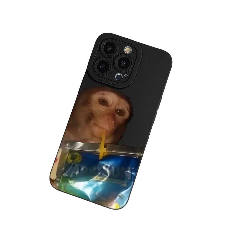 Чехол для iPhone 11–17 (включая Pro/Pro Max), принт обезьяны S677, тонкий защитный чехол