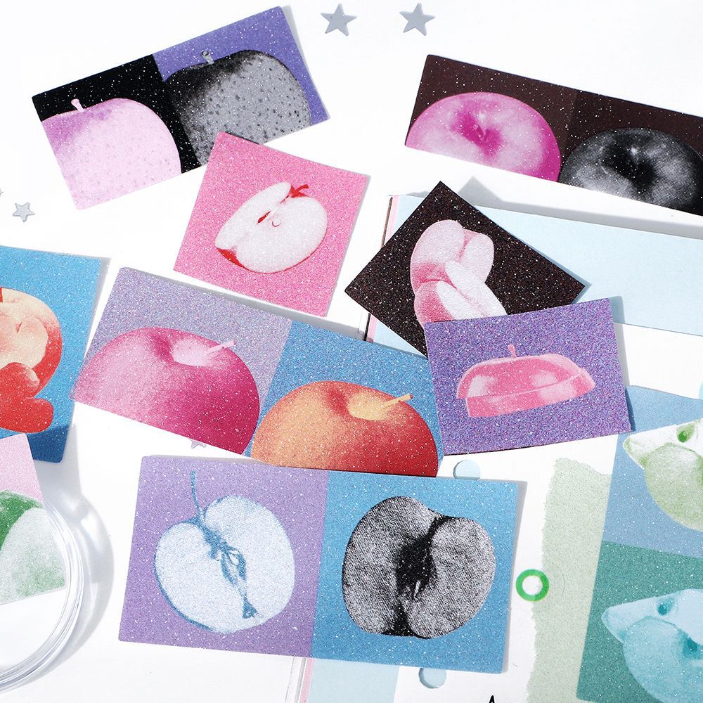 Pegatinas de papel More Pegatinas Flash Sand Paquete de pegatinas Life Himno Arreglo floral Tema de la tienda de mano Pegatinas de película de corte decorativas