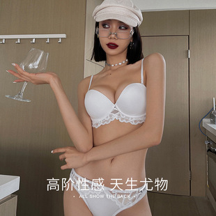 Gossy seamless underwear women's half cup small chest gathered thin upper lower thick upper support steel ring bra sexy all-match