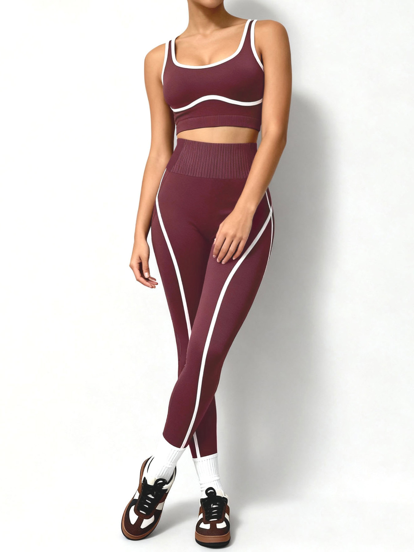 Dames sportset yoga legging push-up sneldrogend fitnesspak_voghion.com