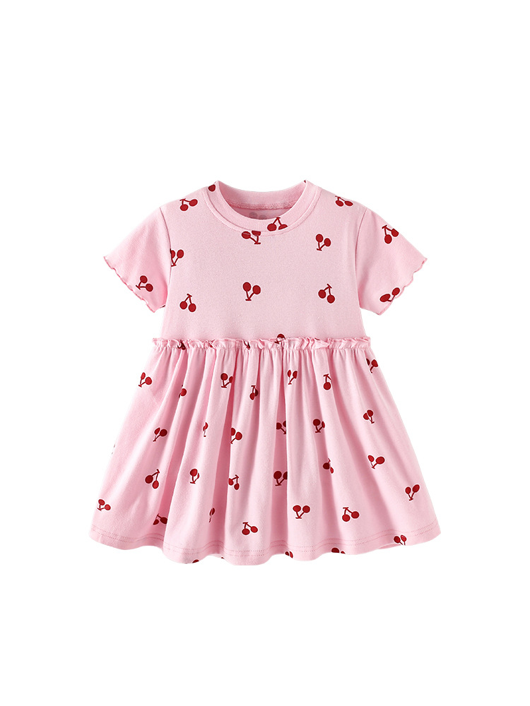 Malwee transfronterizo vestido de niña princesa europea y americana transpirable suave 3 - 8 años de niña falda de cuello redondo de verano image 5