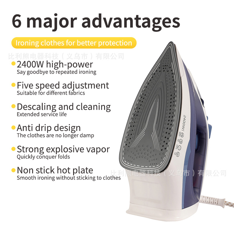 Plancha de vapor eléctrica de mano, potente para ropa, portátil y rápida, uso doméstico