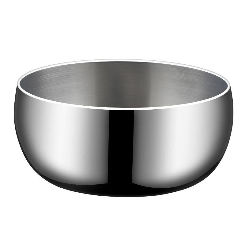 18-10 Tazo multipropósito de acero inoxidable de grado alimenticio tipo tambor para batir huevos tazón de ensalada doméstico grueso para mezclar frías tazón caliente
