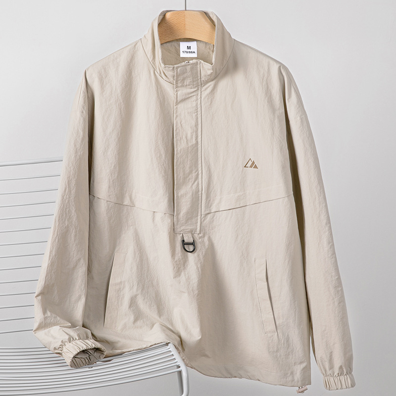 Japanese retro travel waterproof windproof autumn jacket with zipper