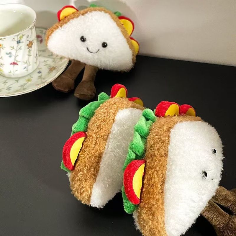 クリエイティブかわいい面白いハンバーガーぬいぐるみペンダントサンドイッチ人形ぬいぐるみ人形バッグペンダントキーホルダー|undefined