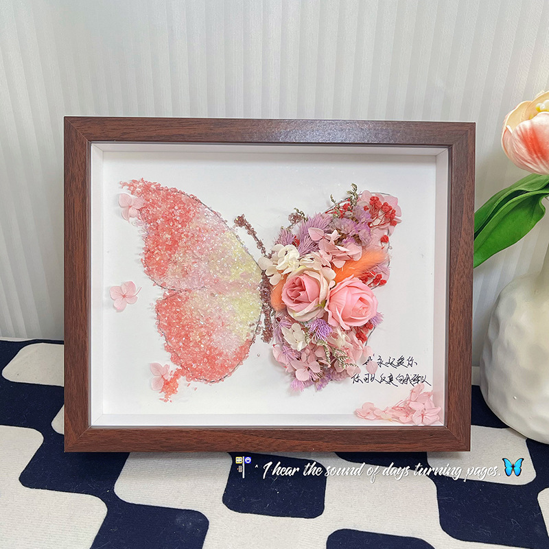 DIY Handmade Crystal Dried Flower Butterfly Photo Frame Ornaments Full Set of Material Package to Send Creative Birthday Gifts to Male and Female Friends DIY Handmade Crystal Dried Flower Butterfly Photo Frame Ornaments Full Set of Material Package to Send Creative Birthday Gifts to Male and Female Friends