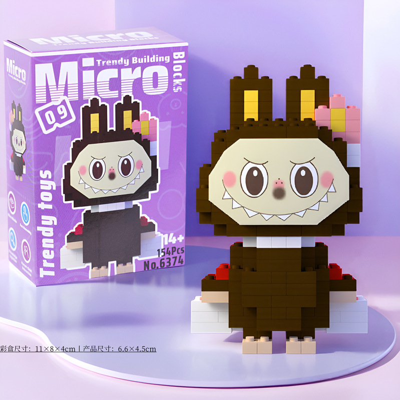 Labubu 小さな粒子ビルディングブロックは、レゴビルディングブロックと互換性があります。Labubu 組み立てビルディングブロック子供の知育玩具の装飾品です。|undefined