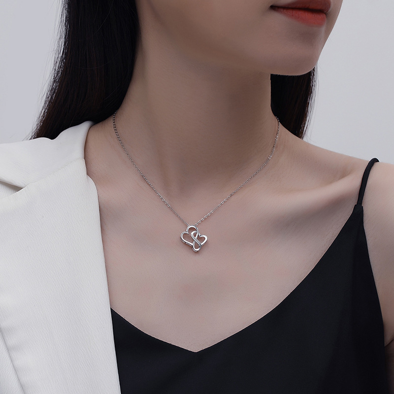 Casual, Daily, Shopping Occasion 925 Sterling Silver Material Heart Shape Pattern 925 Sterling Silver Heart Shape Pendant Necklace