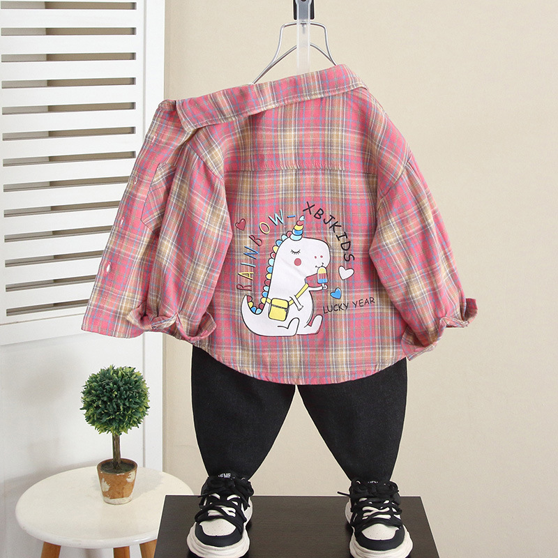 6242 Camisa de manga larga para niños Otoño 2025 Nuevo bebé Camisa fresca y guapa para niños Primavera y otoño Abrigo fino Tendencia