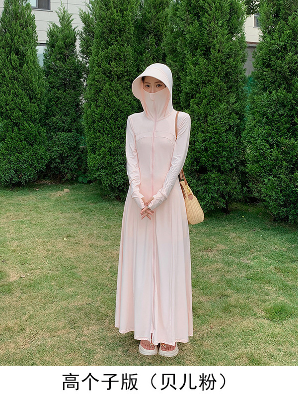 Moxun ロマンチックな 2025 夏の新ロング全身日焼け防止服女性のアイスシルクドレス抗 UV 日焼け防止服|undefined