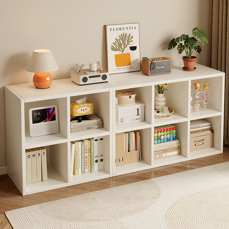 Estante de libros simple de piso contra la pared para almacenar exhibición de estantes de almacenamiento multi-cámara combinación económica libre de juguetes de libros ilustrados armario bajo
