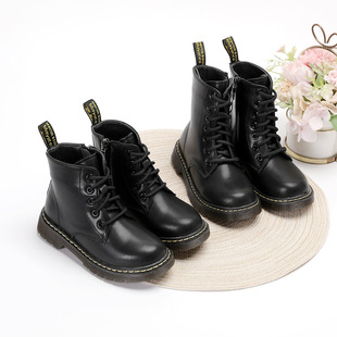 Classic Children's Martin Boots Autumn and Winter Genuine Leather British Style Outer Wear Long and Short Snow Boots for Men and Women Wear Wear-resistant Non-slip Time