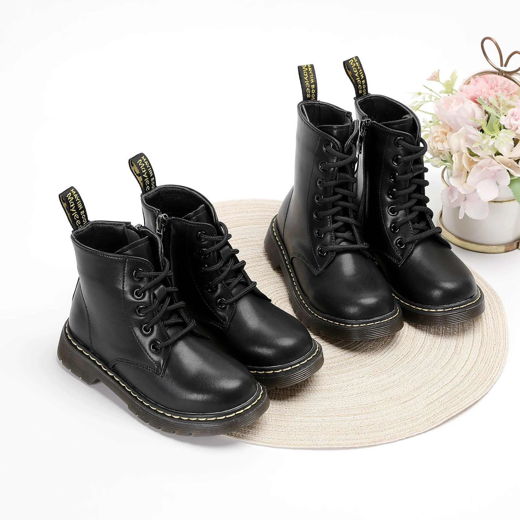 Классические детские сапоги Martin осенние и зимние кожаные британские мужчины и женщины носят длинные и длинные снежные сапоги