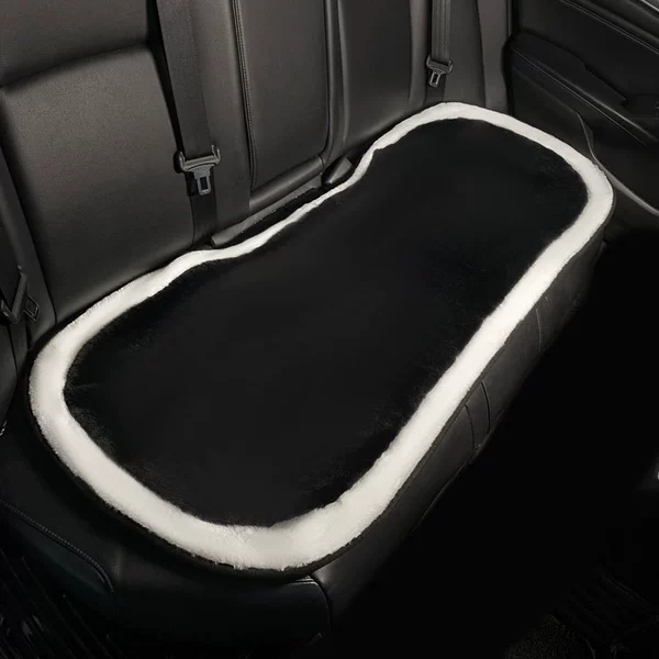 Long plush contrasting white edge black-back row