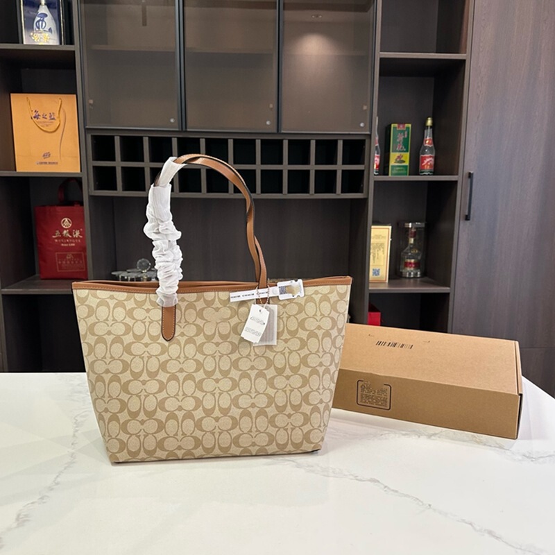 蔻C家新款city33老花托特包手提包 经典百搭购物袋通勤单肩托特包|undefined