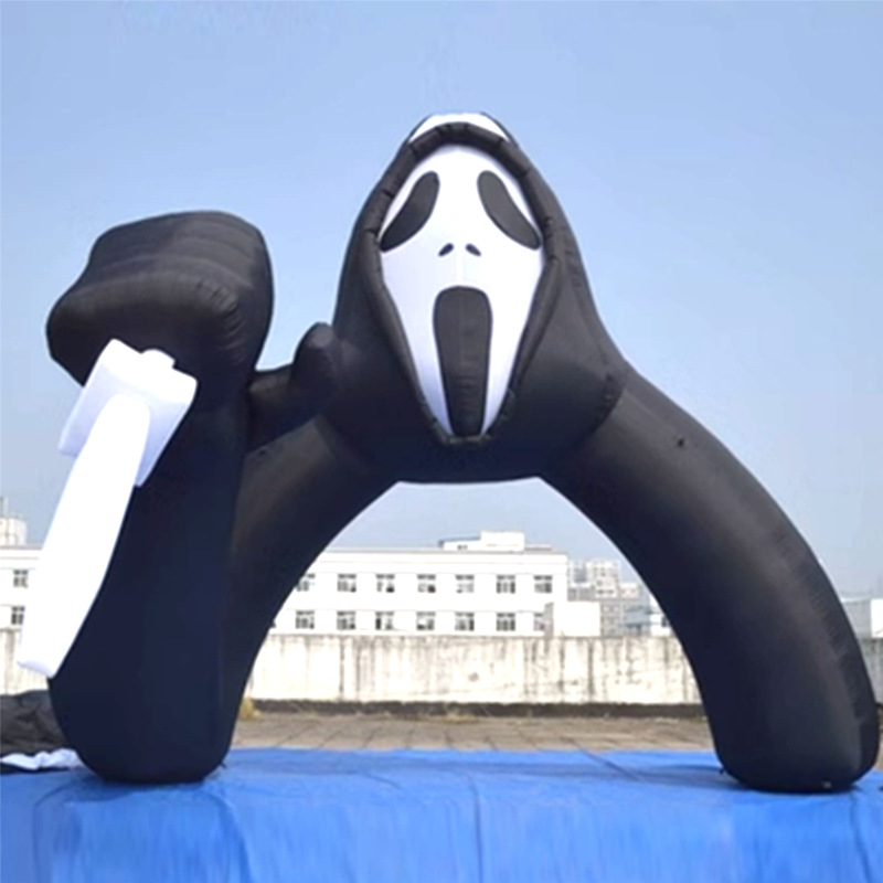 Decoración infláble de Halloween modelo de aire Chen luminoso calabaza gato de arco fantasma payaso pirata mano fantasma