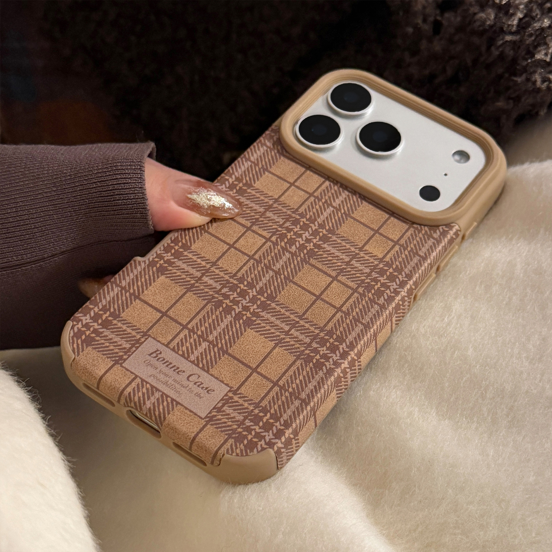 Britische Lederhülle, passend für iPhone 16, Fruit 17 Pro Max, 15 Vintage Brown, 14 Shockproof, 13 Soft Case_voghion.com