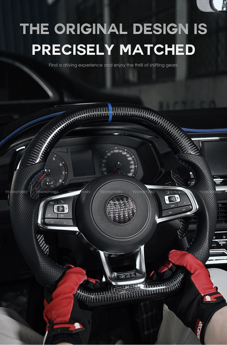 Glossy Carbon Fiber Magnetic Paddle Shifters for Volkswagen MK7 GTI