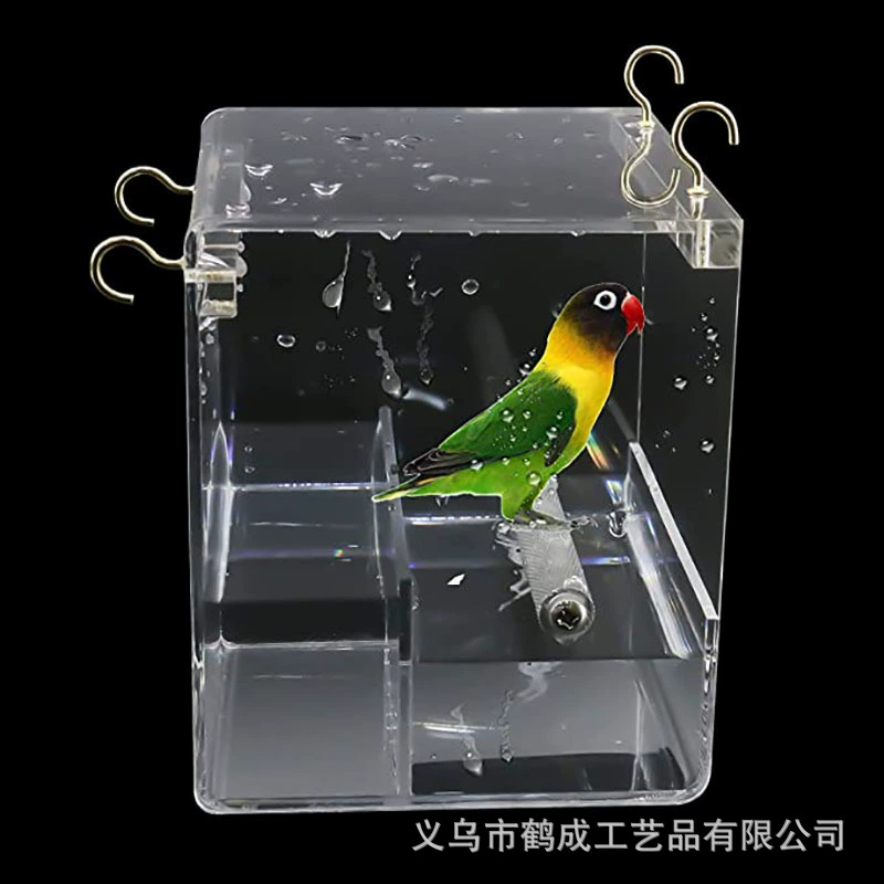 Автоматическая кормушка любимца коробки Анти -- разброса птицы автоматической подачи попугая фабрики сразу акриловая