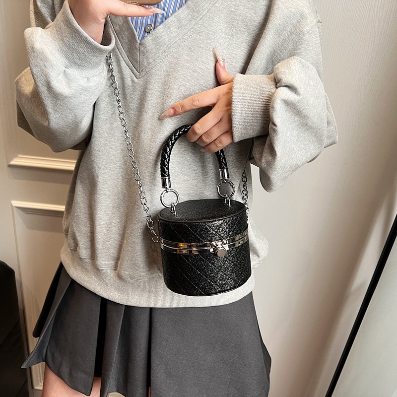 Bolso de cubo de textura de alta calidad 2025 nuevo bolso de cadena pequeño bolso de hombro fragante bolso de mensajero de hilo bordado de diamantes mujer