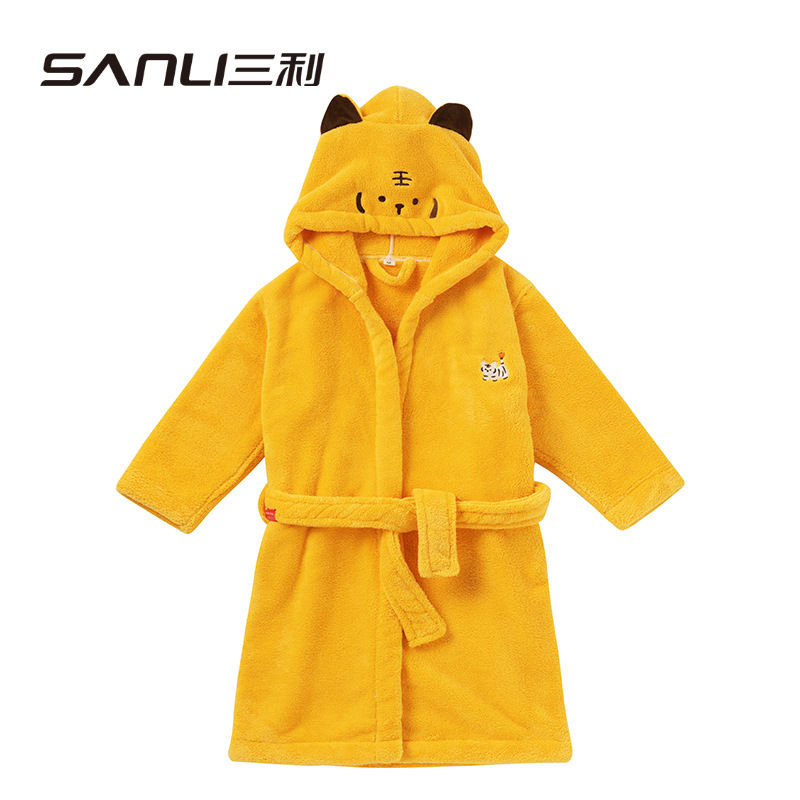 [Preventa] Sanli toallas bata de baño para niños bata de dibujos animados bata de baño con sombrero bata de coral terciopelo ropa para el hogar pijamas para hombres y mujeres