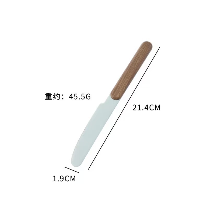 304 ステンレス鋼のナイフ、フォーク、スプーン北欧模造木製ハンドル食器レトロ日本と韓国スタイルのステーキ洋食デザートギフトセット|undefined