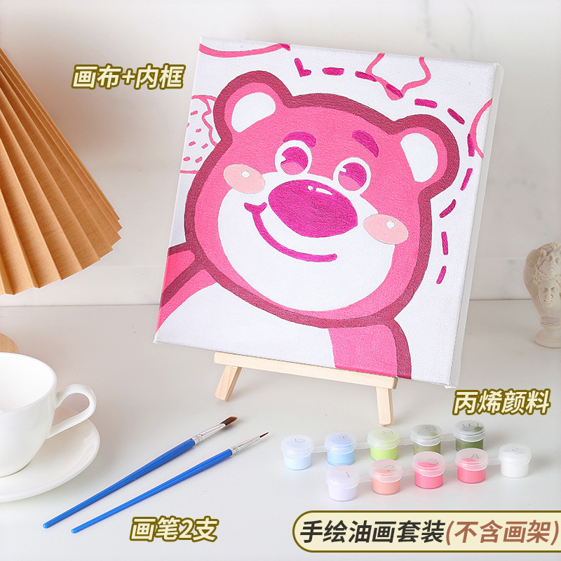 Digital oil painting diy coloring children's cartoon animation landscape oil painting healing filling painting coloring handmade