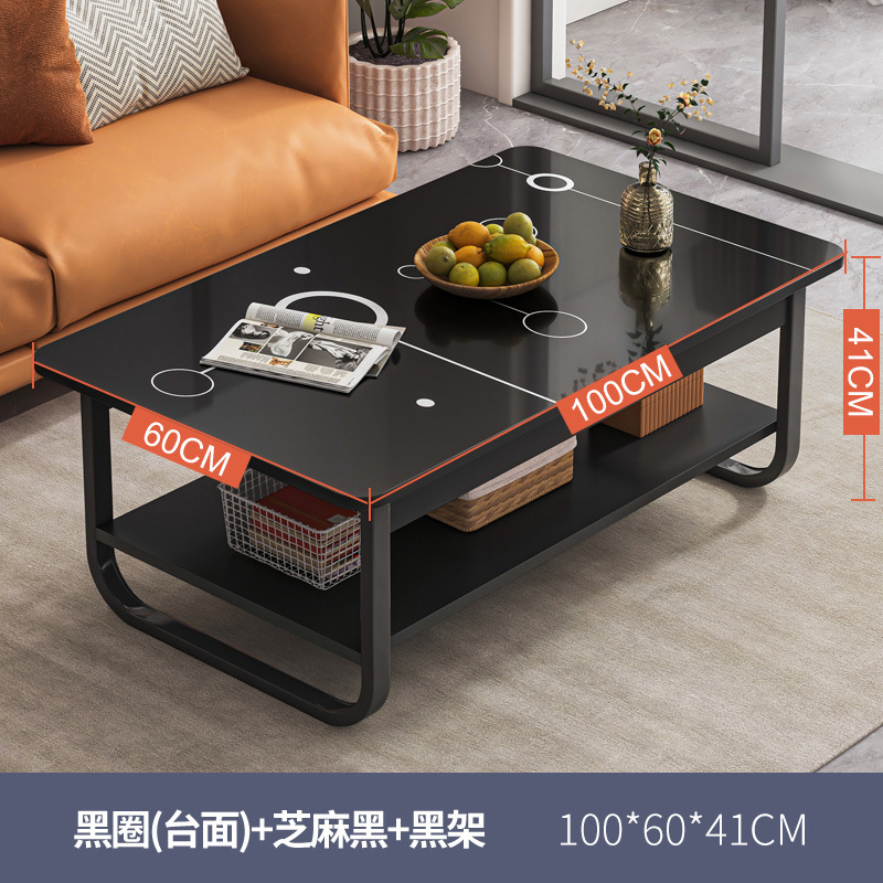 Mesa de café sala de estar hogar pequeño apartamento simple moderno creativo mesa de té de doble capa sofá lado mesa cuadrada simple mesa pequeña