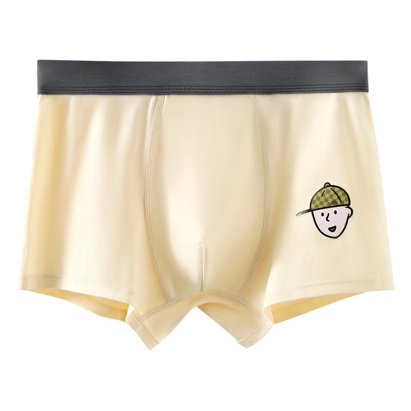 Ropa interior de los hombres de algodón puro deportes de dibujos animados Boxer shorts transpirable antibacteriano entrepierna niños Boxer shorts cabeza juventud ropa interior