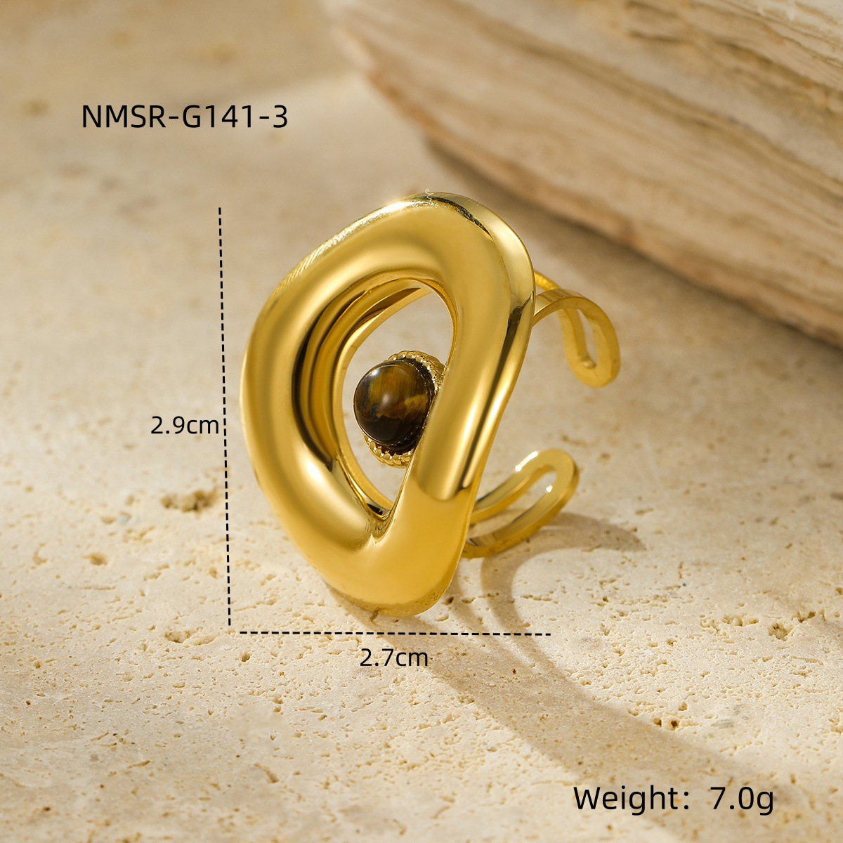 Simple Style, Classic Style Style PVD Coated Real Gold Plated Solid Color 304 Stainless Steel Simple Style Classic Style Waterproof Non Tarnish Rings