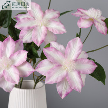 仿真花铁线莲 手感胶片家居软装饰工程婚庆客厅餐厅摆件造景假花