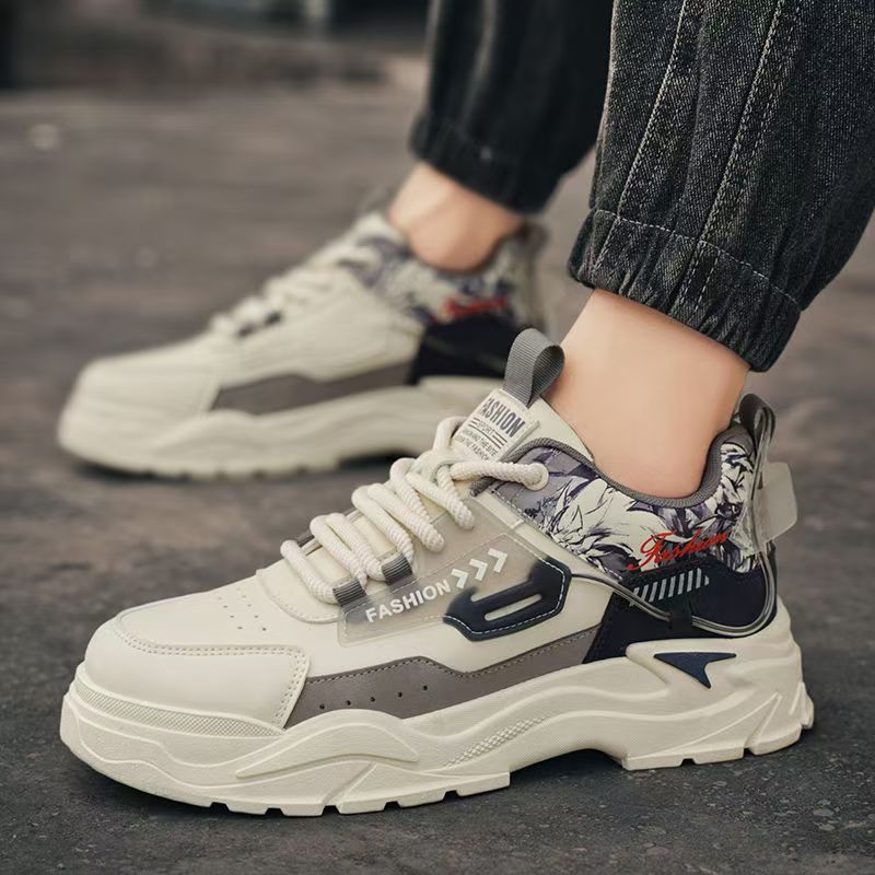 Zapatos de hombre 2026 primavera nuevo cuero transpirable zapatos de skate casuales juveniles zapatos de trabajo antideslizantes con suela gruesa