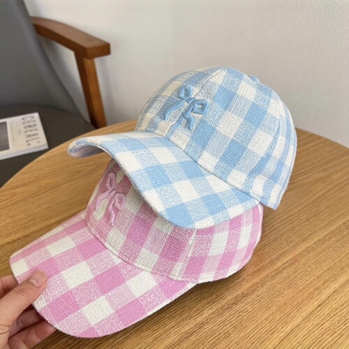 3D bow embroidery baseball cap for women, suitable for spring and autumn, sunshade, cute soft top, natural face-revealing hat, makes face look smaller, versatile duckbill hat