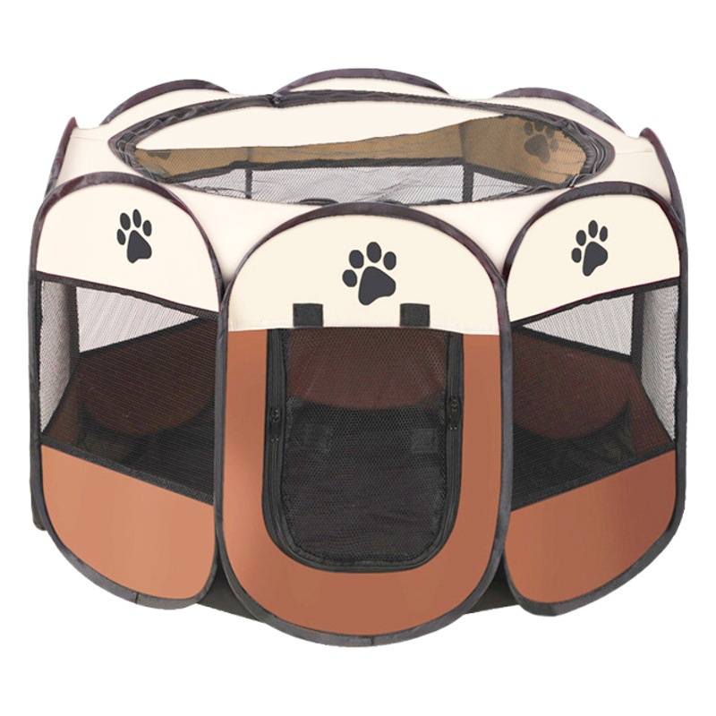 Indoor and outdoor pet tent Oxford cloth scratch-resistant foldable dog cage dog cat delivery room octagonal pet fence