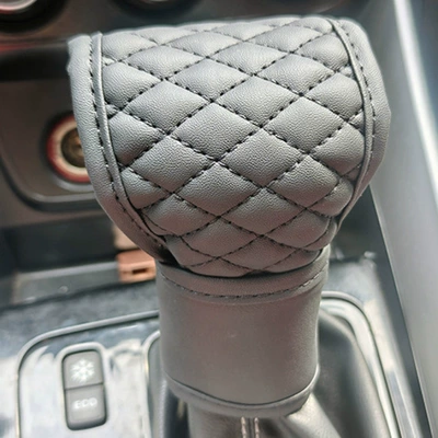 Car Shoulder Pad Set 5-Piece Sürətlər qutusu və əl tormozu başlıqları - black-gear-handle-cover