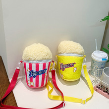 卡通趣味爆米花斜挎包包2024新款超萌可爱女生外出洋气搞怪零钱包