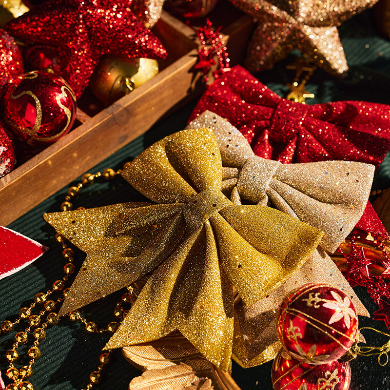 Arco de Navidad oro / champán / rojo decoración de Navidad colgante árbol de Navidad guirnaldas accesorios de decoración de caña