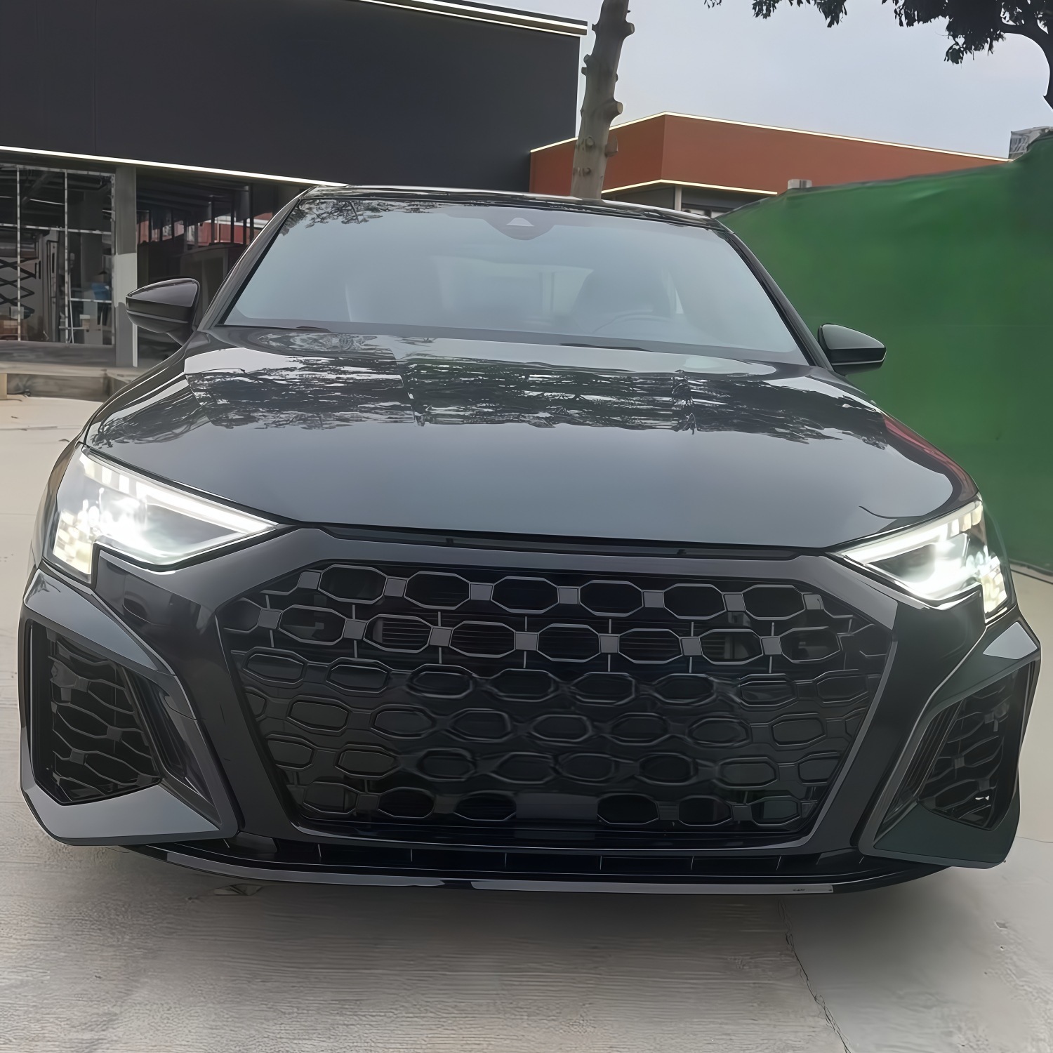 Suitable for Audi 21-24 A3 models, this includes an RS3 front bumper, grille, and front fascia for modification