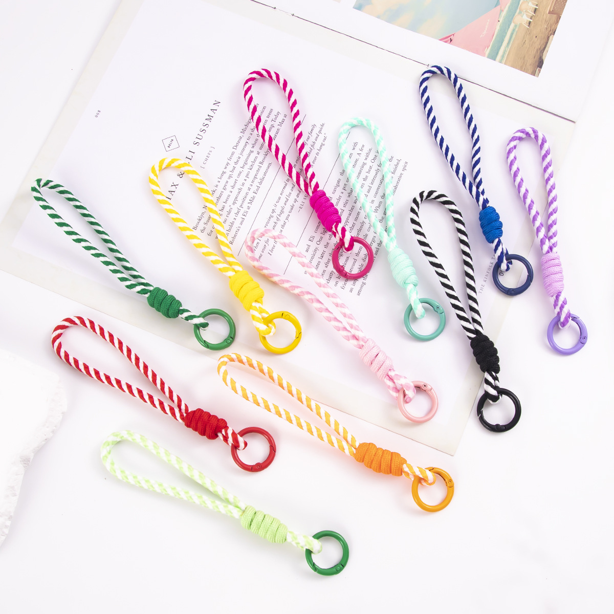 Creative Mobile Phone Lanyard Doll Card Holder Boarding Pass School Bag Key Ring Colorfulful Braided Rope Hanging Ornaments Pendant