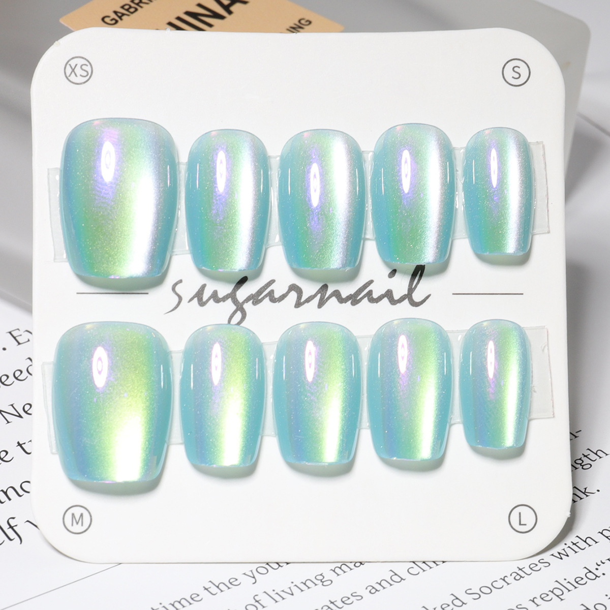 Manicure nuevo cristal ojo de gato usar uñas de alta calidad manuales manicure piezas de 10 piezas empaquetadas decodificación usar uñas al por mayor